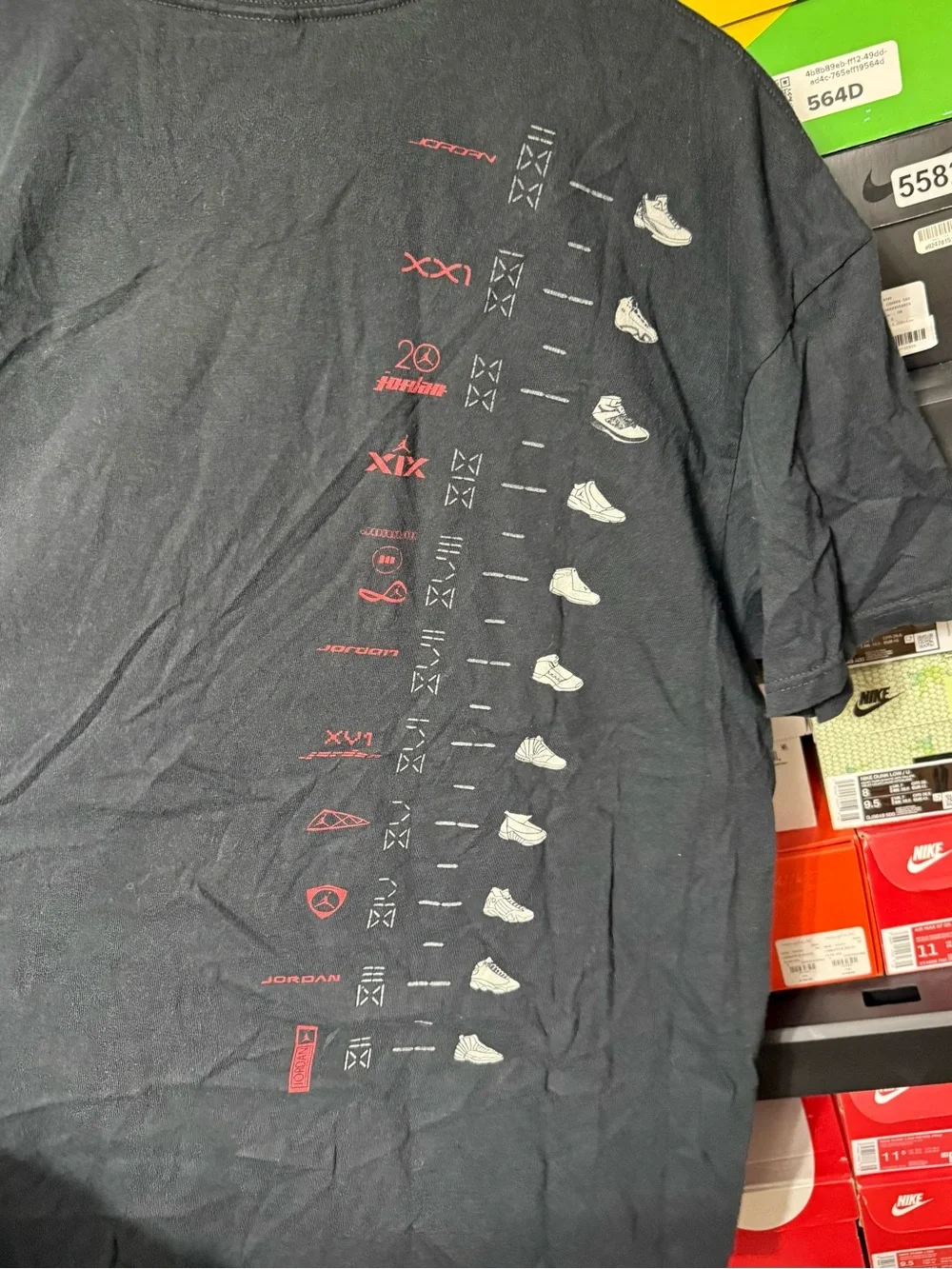 VTG Y2K Nike Air Jordan 1985-2008 History Of Air T-Shirt Men’s Size XXL